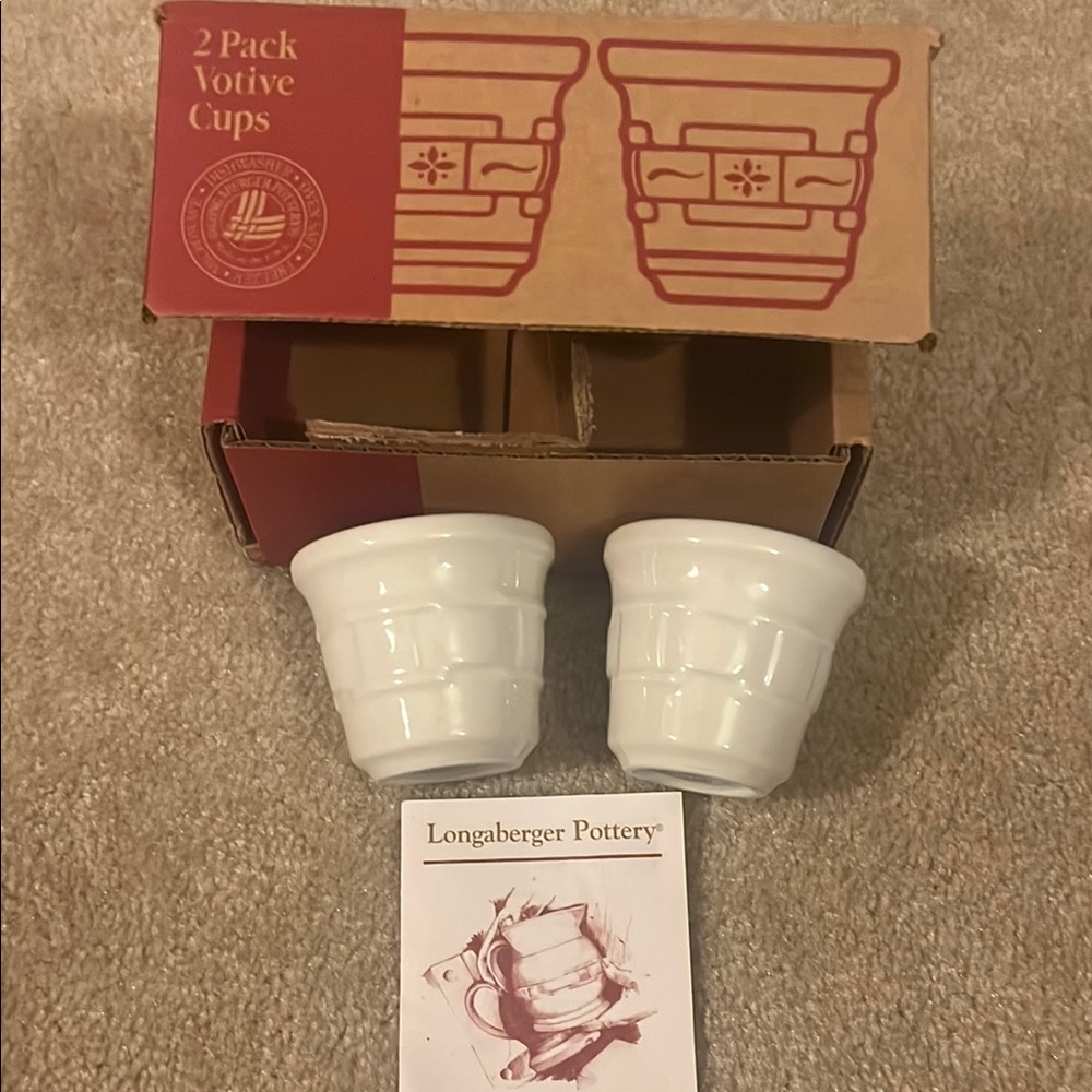 Longaberger White Votive Cups Set